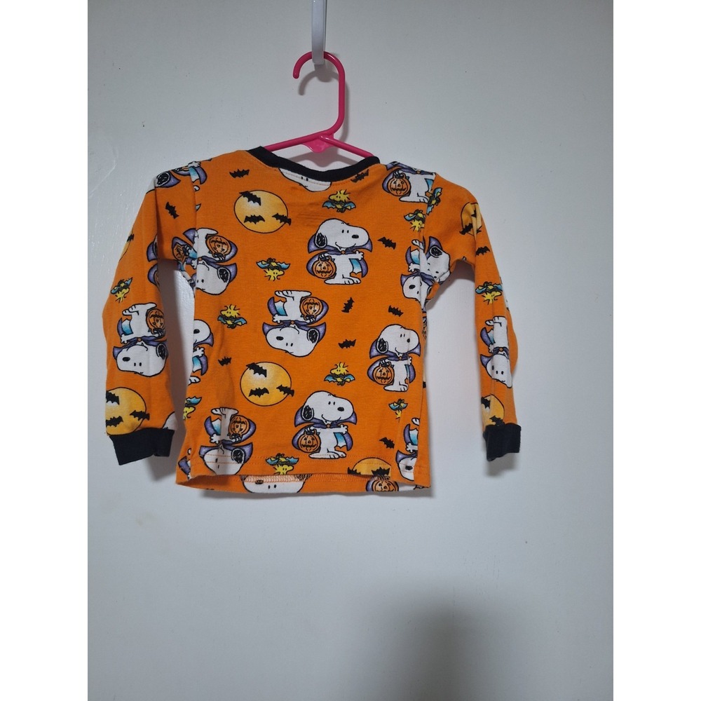 Peanuts Snoopy Woodstock Halloween 2-Piece Cotton Knit Snug Fit Pajamas 3T